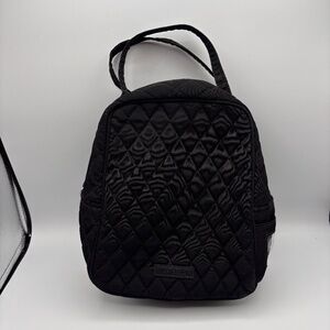 Vera Bradley Quilted Pattern Solid Black Classic Lunch Bag 12" x 8"